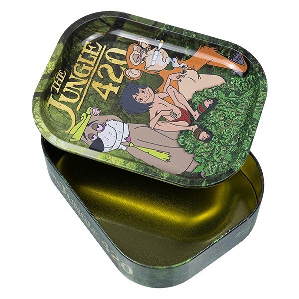 Caixa de Metal com Bandeja para Enrolar 'The Jungle 420'