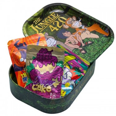 Pack CBD Indoor Selection + Caja De Metal Con Bandeja De Liar 'The Jungle 420'