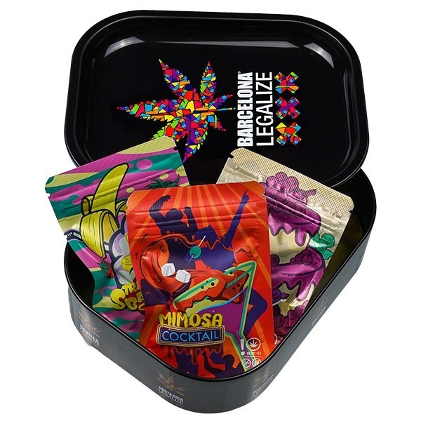 CBD Indoor Selection Pack + Metal Box with a rolling Tray - GB The Green Brand