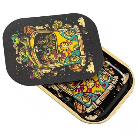 Vassoio Piccolo per Rollare con Tappo 'Hippie Bus' - GB The Green Brand