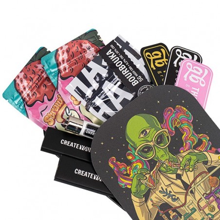 Space Cake Kit contents in the 'Doctor Alien' Small Rolling Tray With Lid