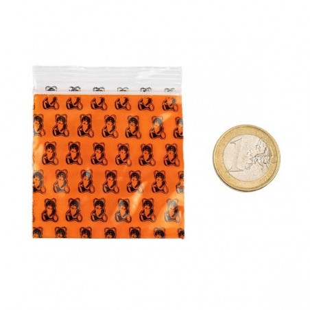 Bolsa Zip 50x50mm Teddybear comparativa tamaño