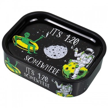 Caixa de Metal com Bandeja para Enrolar '420 Somewhere'