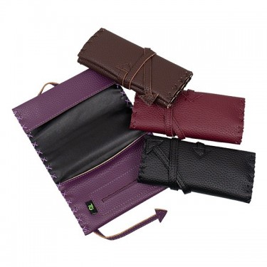 Faux Leather Tobacco Pouch With Zipper