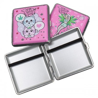 Pink Metal Cigarette Case