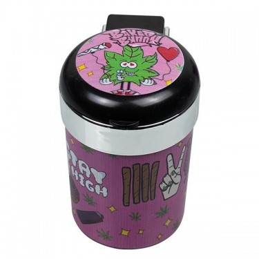 Portable Ashtray for cars cannabis leaf