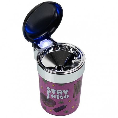 Portable Ashtray for cars cannabis leaf open