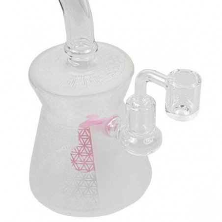 Bong BHO Round Base 20cm rosa banger detalle
