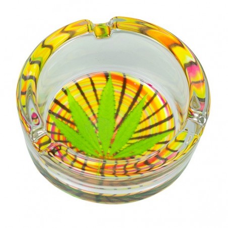 Cendrier en Verre motifs de marijuana - Grow Barato