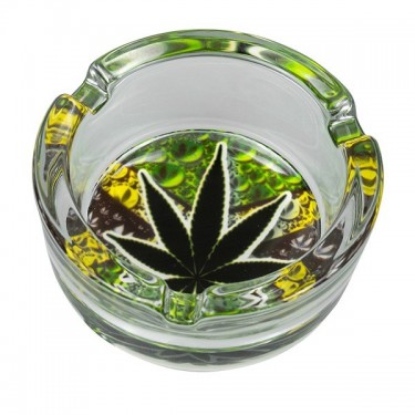 Cendrier en Verre motifs de marijuana - Grow Barato