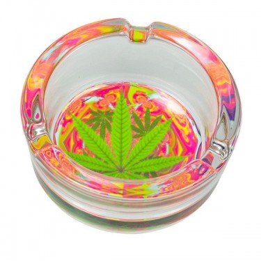 Cendrier en Verre motifs de marijuana - Grow Barato