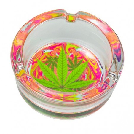 Cendrier en Verre motifs de marijuana - Grow Barato