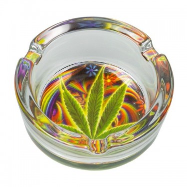 Cendrier en Verre motifs de marijuana - Grow Barato