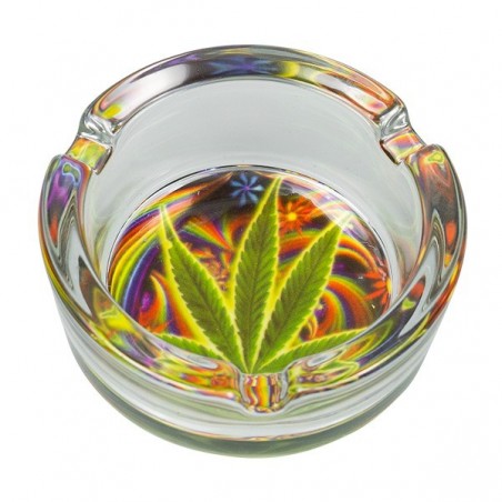 Cendrier en Verre motifs de marijuana - Grow Barato