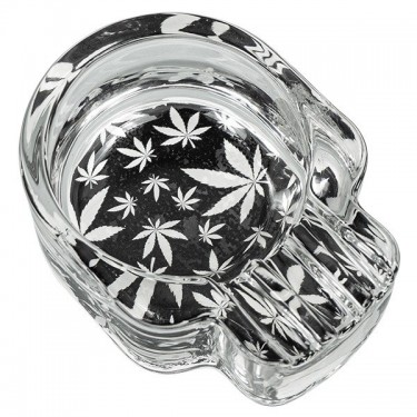 Fluorescent Glass Skull Ashtray
