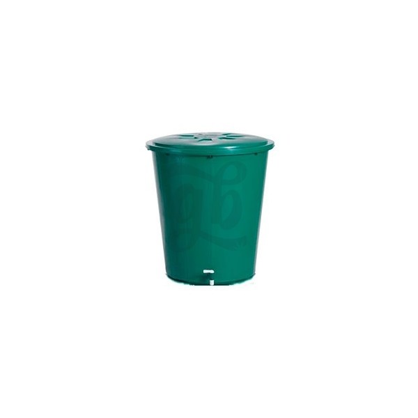 Réservoir vert arrondi avec couvercle