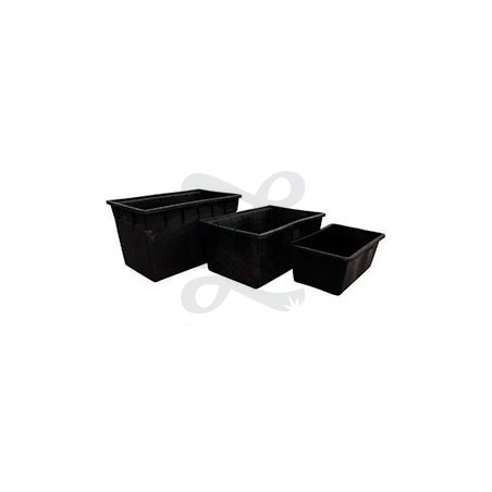 Depósito plástico negro rectangular